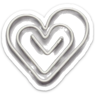 paper clip heart  sticker