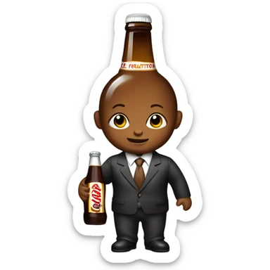 baby in suit with a root beer bottle  sticker