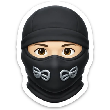 Black fabric Limbless ninja/robber balaclava ball sphere! It’s rollable sticker