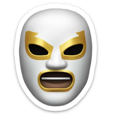 mascara de lucha libre blanca con aleta superior sticker