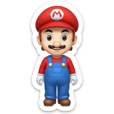 Super Mario character with red cap and blue overalls sticker