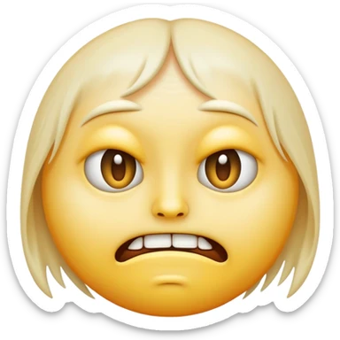 unsettling freaky emoji with distorted face sticker
