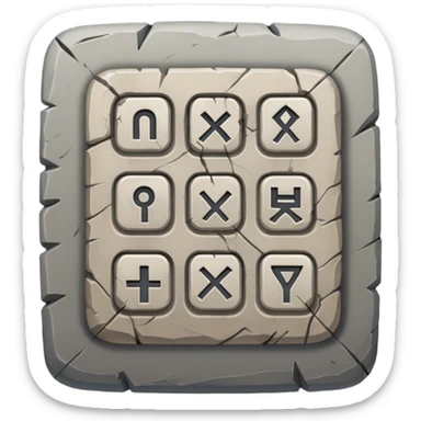 Stone Tablet – Carved gray slab with ancient runes. sticker