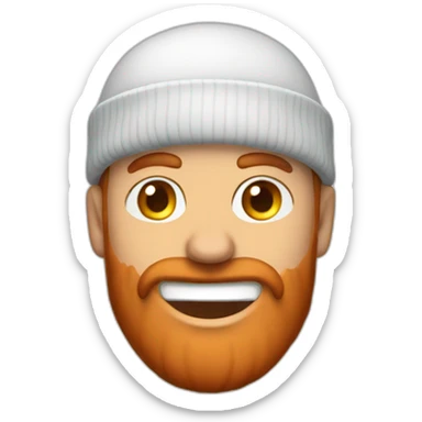 red-bearded-guy-white-teeth-wearing-grey-beanie-white-shirt sticker