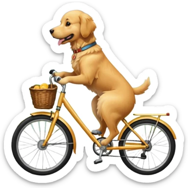 Dog riding a bike sticker