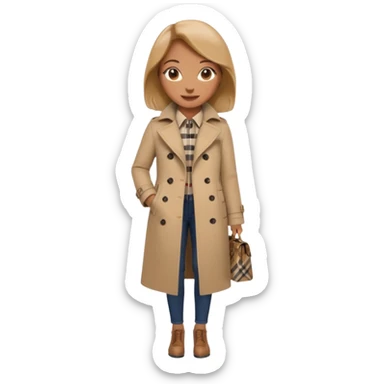 Full body Woman wearing Burberry coat sticker