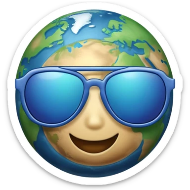 Earth with sunglasses  sticker