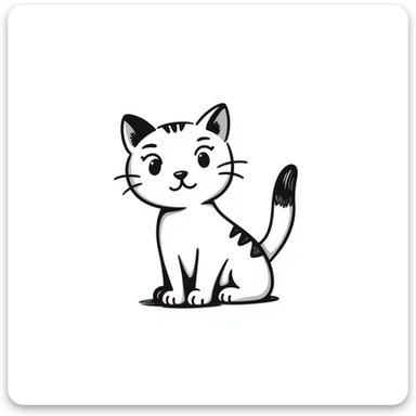 Simple cat sketch with pointy ears sticker