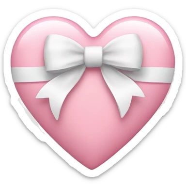 a light pink heart with a white bow on it  sticker
