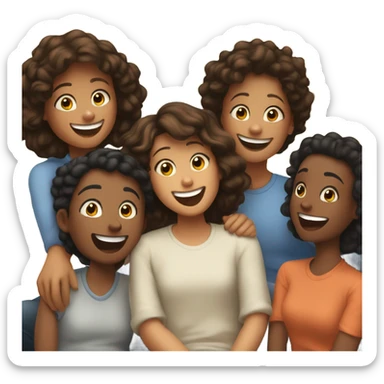 happy friends indoors together sticker