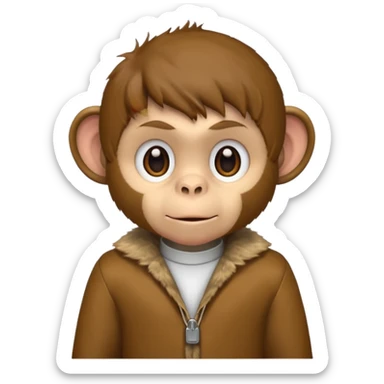 Un singe qui est habillé comme un garçon sticker