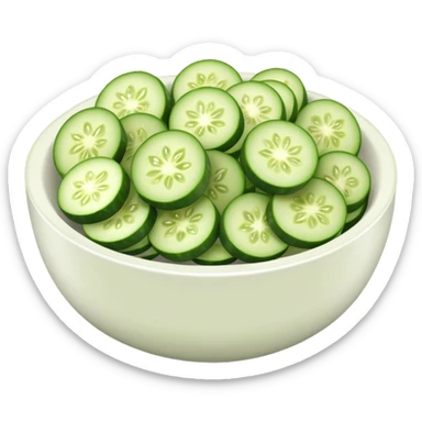 cucumber salad in a bowl, fresh and green sticker