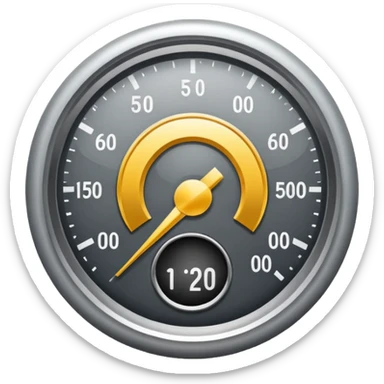 only top half of a simple design of a speedometer icon for website navigation sticker