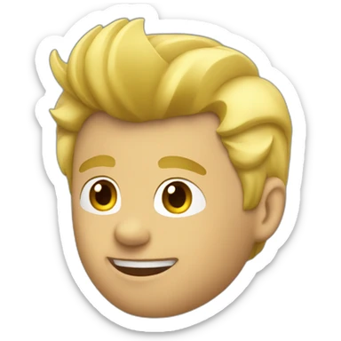 Man wearing Apple logo shirt with blonde faux hawk hair working in QA sticker