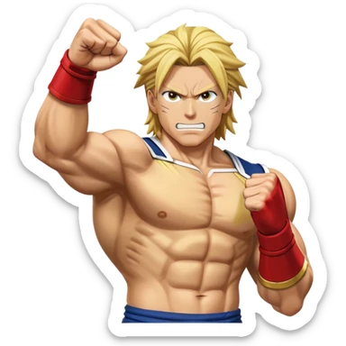 all might raised fist sticker