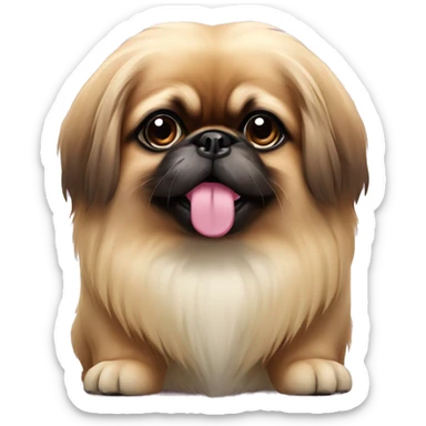 Pekingese with pink sticker