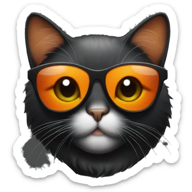Black and orange cat with sunglasses sticker