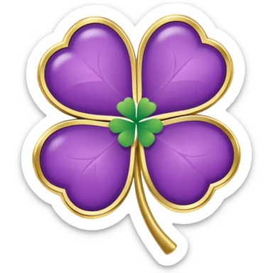 lucky white and purple sticker