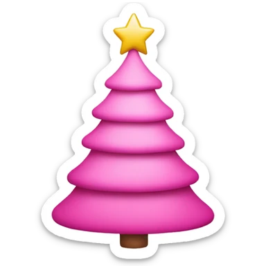 pink christmas tree sticker