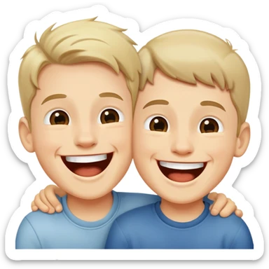two boys laughing together sticker