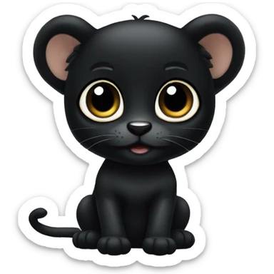 cute baby black panter with big eyes sticker