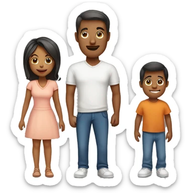mom dad son daughter family sticker