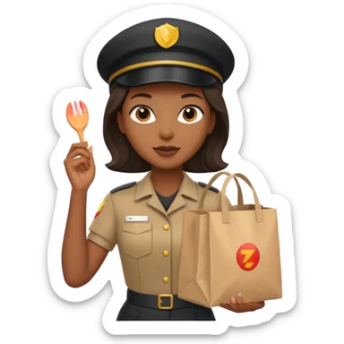 Food Delivery Courier black woman sticker