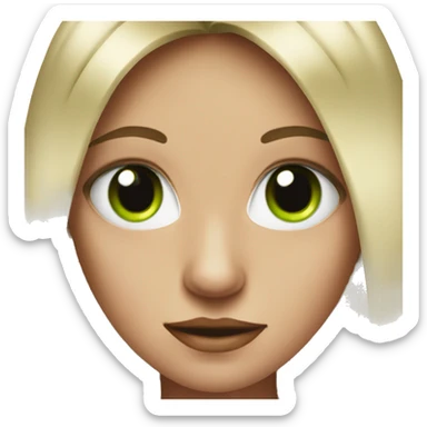 crazy girl with two red plates and green eyes and septum  sticker