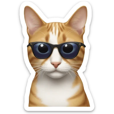 Cat with sunglasses sticker
