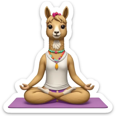 llama doing yoga sticker