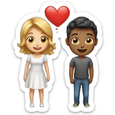 A boy amd girl love sticker