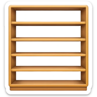 emoji of open magazine, inside the magazine there are illustrated empty shelfs sticker