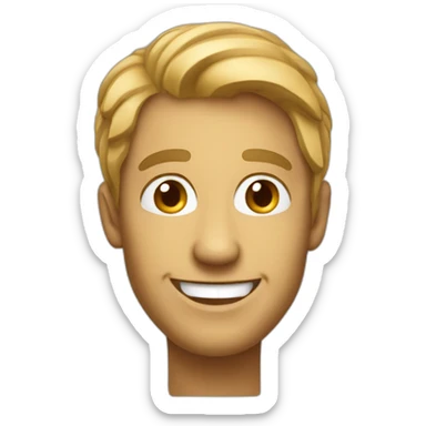 Charming man emoji with a bold, inviting expression and a hint of sophistication in his grin. sticker
