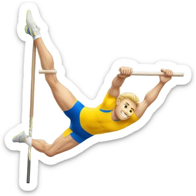 Pole vaulter male sweden sticker