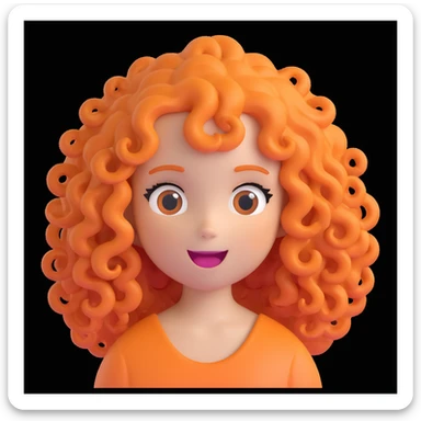 Ice Spice as a cute emoji with orange curly hair and playful expression sticker