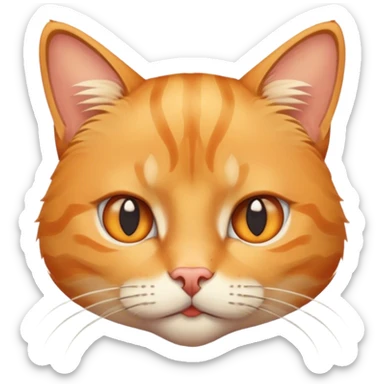 Orange Tabby Cat squinted eyes sticker