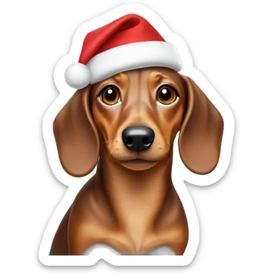 Dachshund with christmas cap sticker