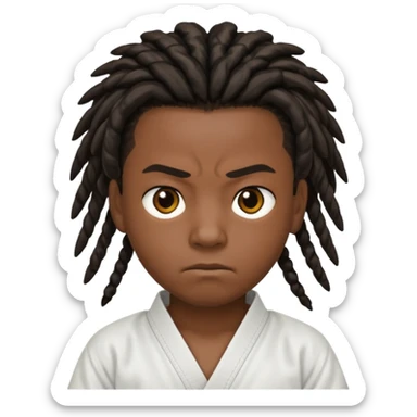 karate kid, black skin, dreadlocks sticker