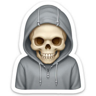 Laughing empty skull in a hoodie sticker