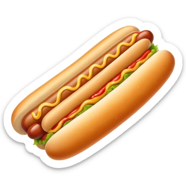 hot dog with french fries and ketchup sticker
