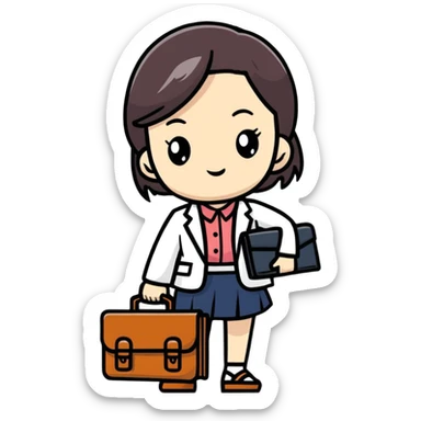 Japanese professional girl with briefcase sticker