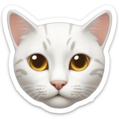Gato blanco acostado sticker
