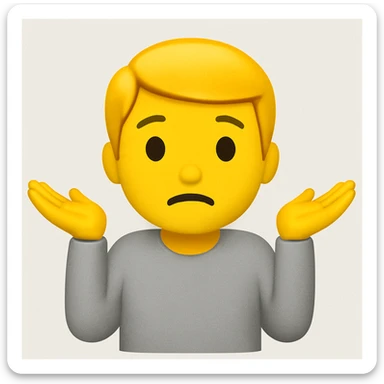 yellow boy light grey shirt shrugging emoji sticker