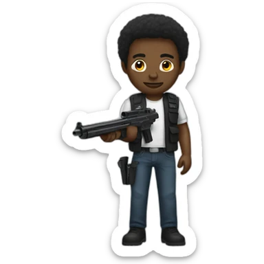 black man with a gun sticker