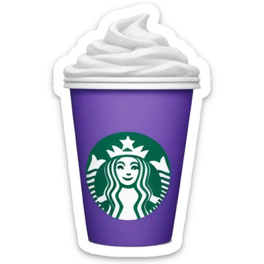 Purple Starbucks cup sticker