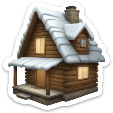 winter cabin sticker