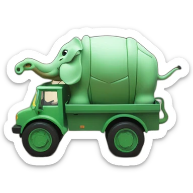 Tortue sur elephant sur camion sticker