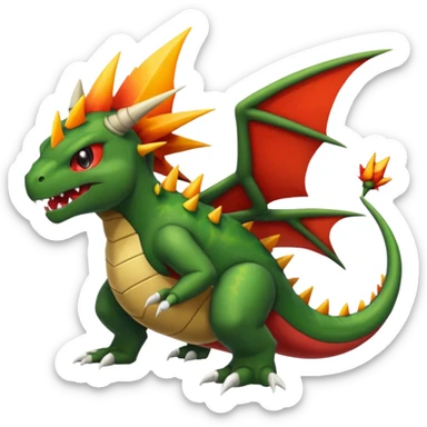 Larvitar-Flygon-Bowser-Axew-fusion sticker