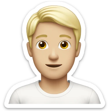 very thin white blonde boy sticker