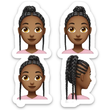 African American girl with box braids sticker